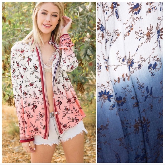 *CLEARANCE* POL Woven Ombré Button Down Top - Picture 5 of 10